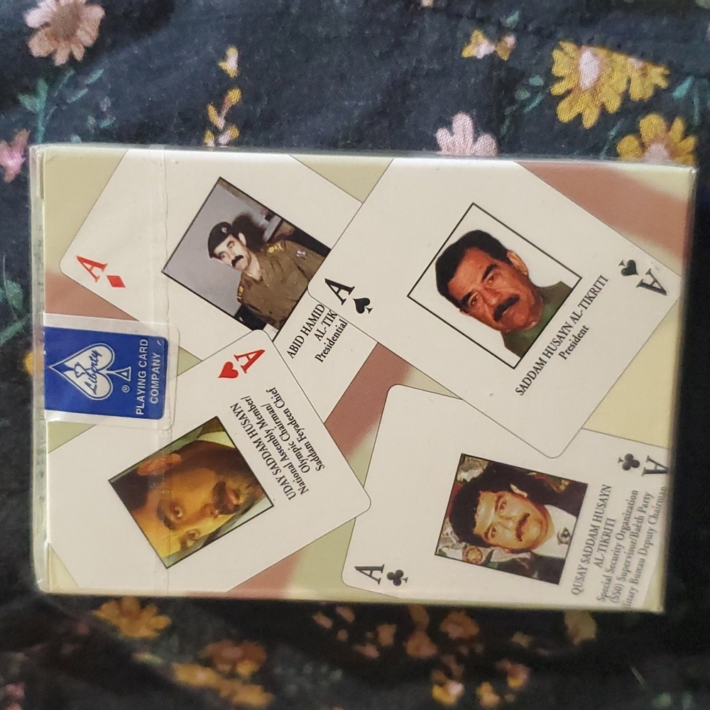 Saddam Hussain Iraqi most wanted playing cards